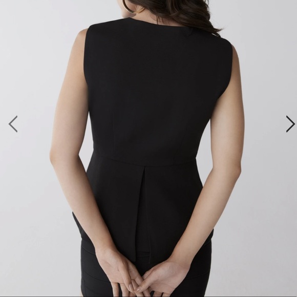 BCBG MAXAZRIA black front-zip office top, size S - Picture 4 of 7